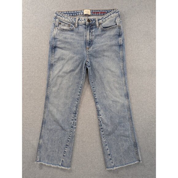 AO.LA Alice & Olivia Jeans Size 28 Blue Classic Bootcut Whiskers Made in USA Y2K